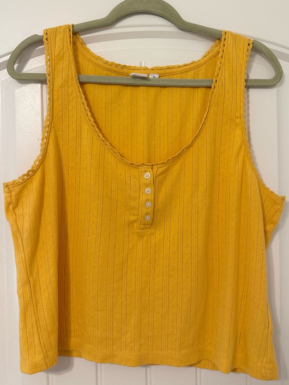 GAP Yellow Cropped Tank Top